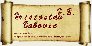 Hristoslav Babović vizit kartica